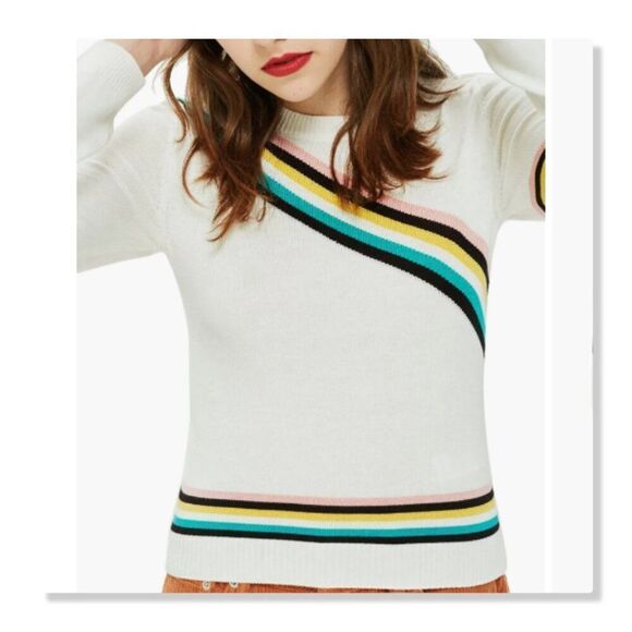 💗 TOPSHOP 💗 Chevron Fine Gauge Sweater - [Size 10] - Picture 1 of 14
